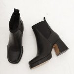 Γυναικεία ankle boots με λάστιχο, μαύρο