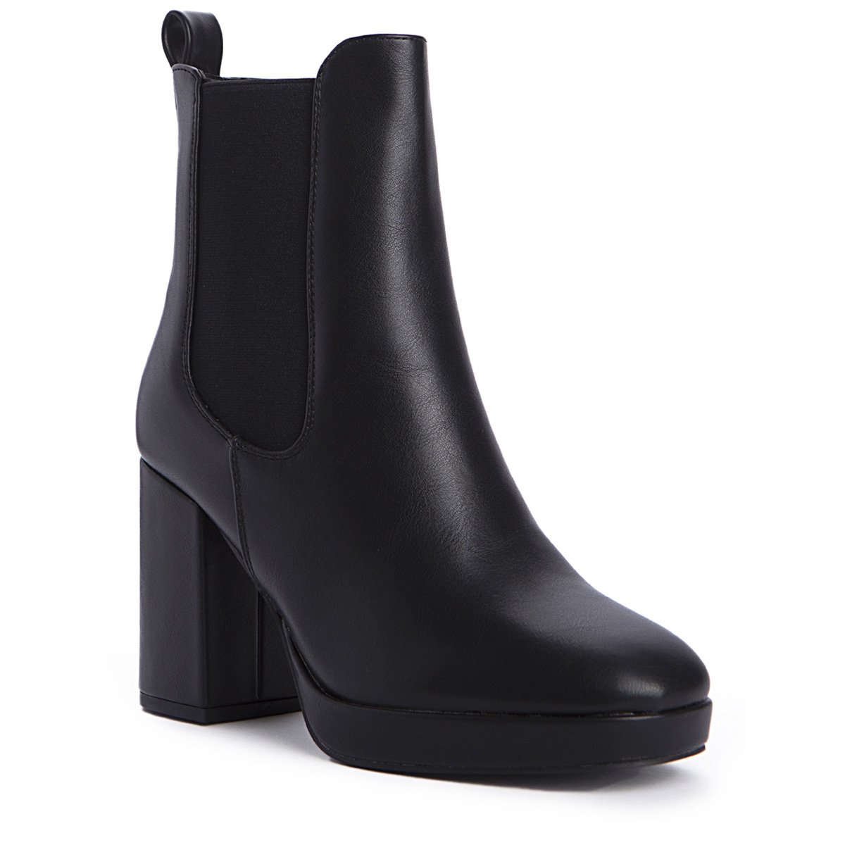 Ankle boots με λάστιχο και φερμουάρ, μαύρο