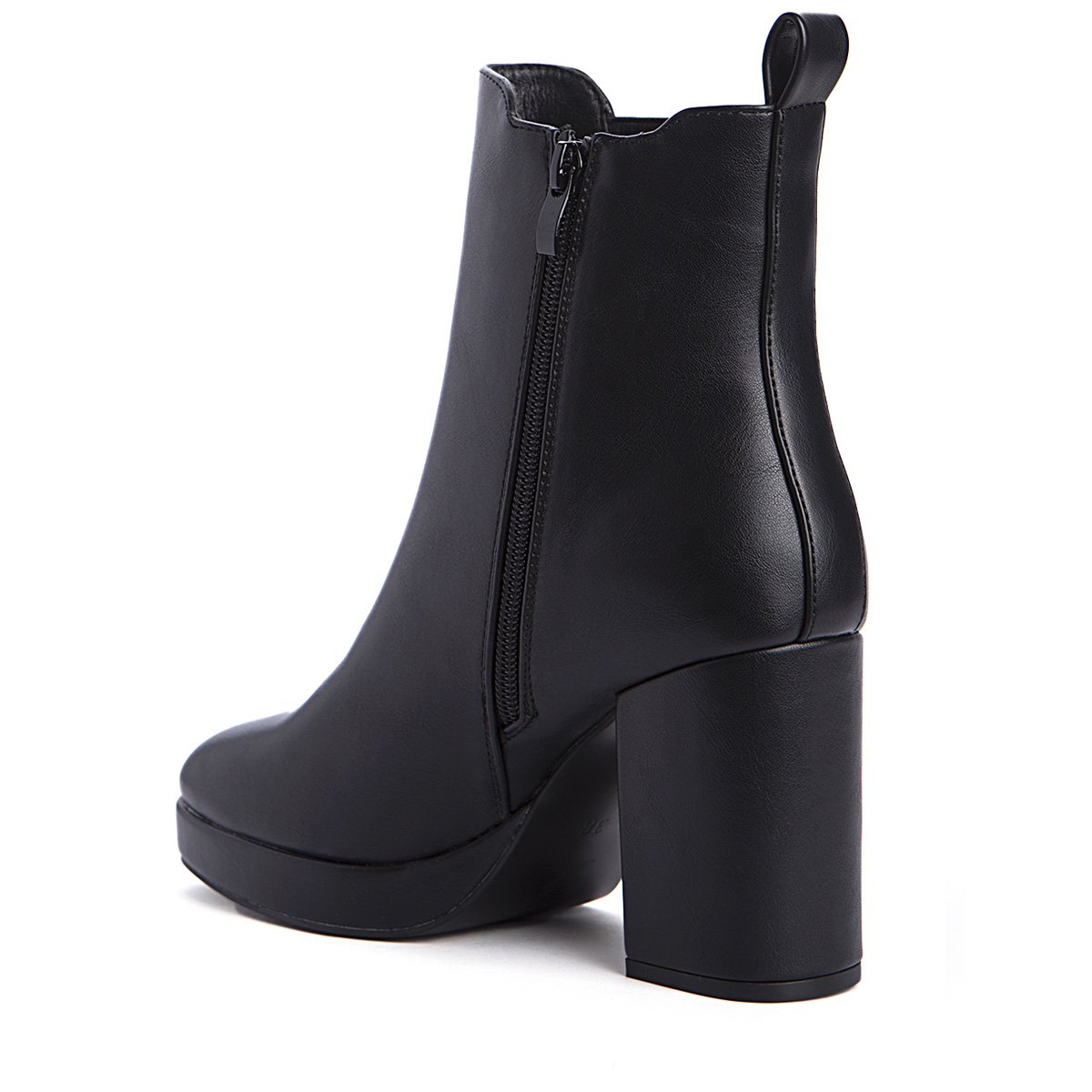 Ankle boots με λάστιχο και φερμουάρ, μαύρο