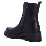 Γυναικεία biker boots με φερμουάρ, μαύρο