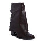 Γυναικείες semi western boots σε καρέ γραμμή, καφέ