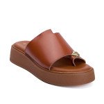 Γυναικείες πλατφόρμες με εφαρμογή toe ring, καμελ