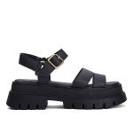 Μαύρα σανδάλια με flatform σόλα