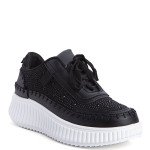 Γυναικεία sneakers διακοσμημένα με στρας, μαύρο