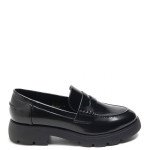 Μαύρα loafers με φάσα με σχέδιο