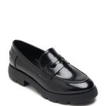 Μαύρα loafers με φάσα με σχέδιο