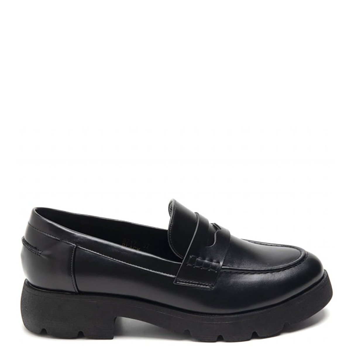 loafers με φάσα με σχέδιο, μαύρο