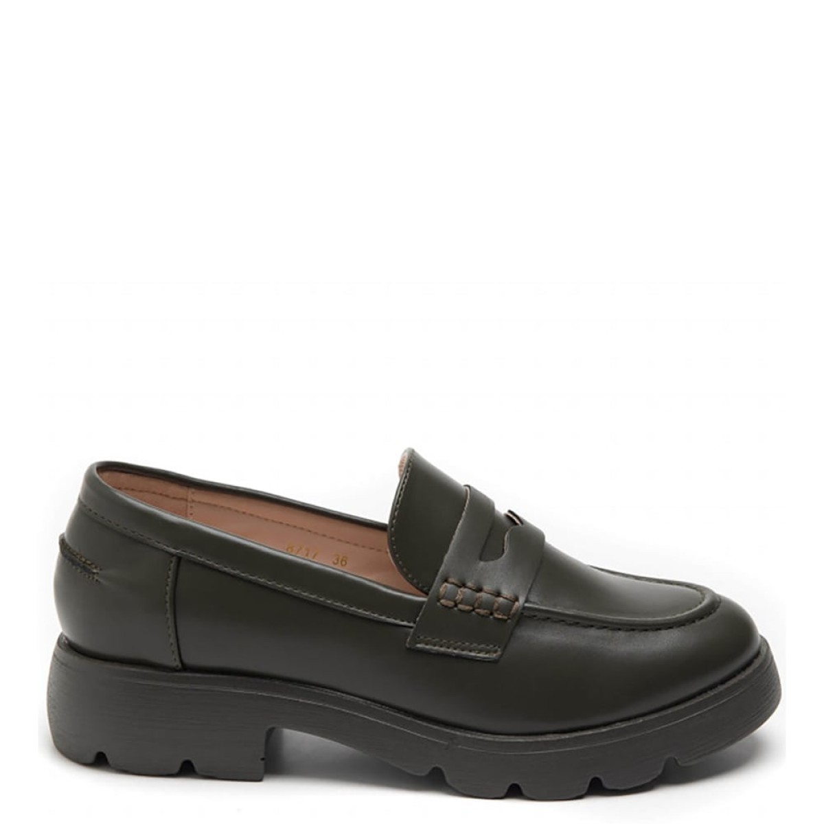 Loafers με φάσα με σχέδιο, πράσινο