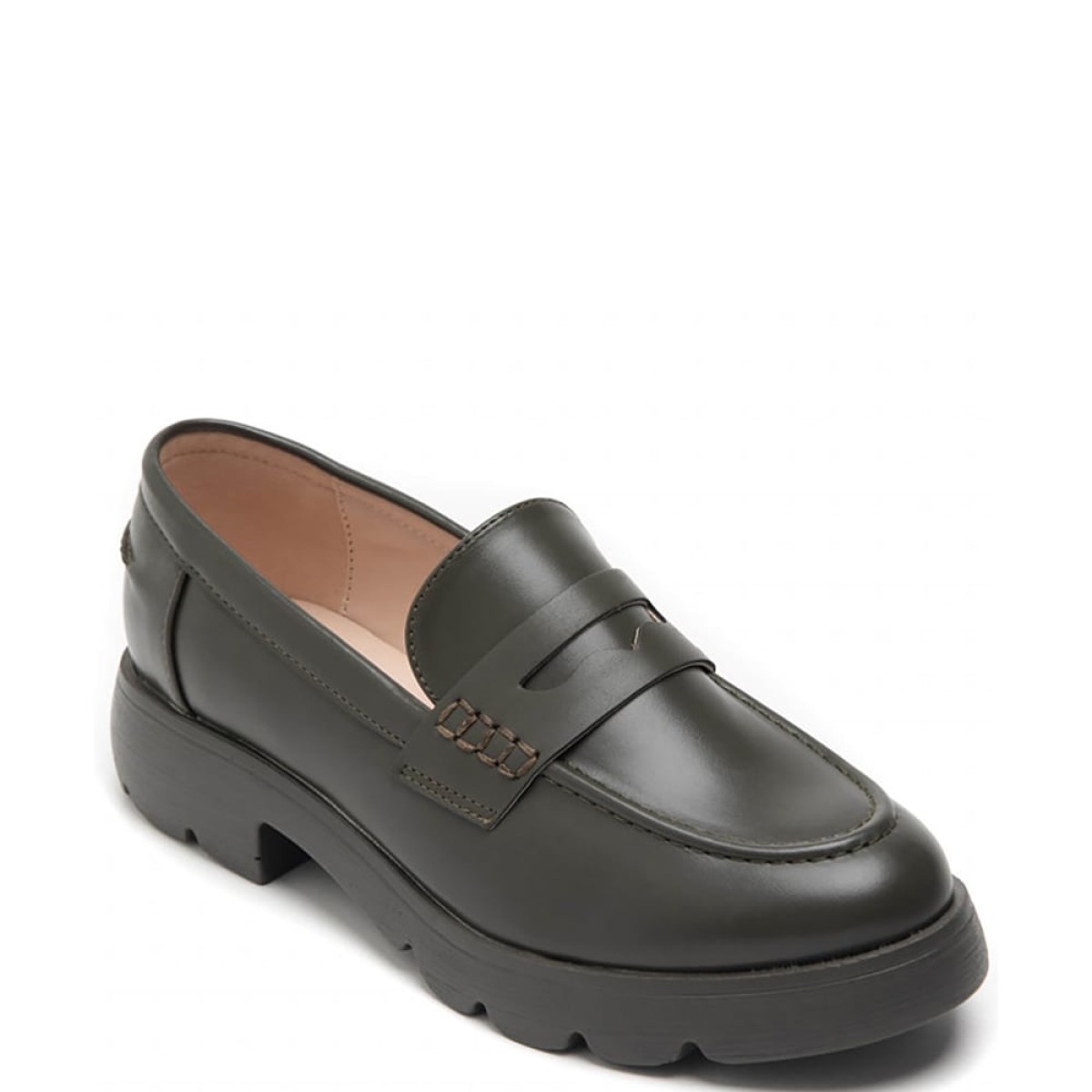 Loafers με φάσα με σχέδιο, πράσινο