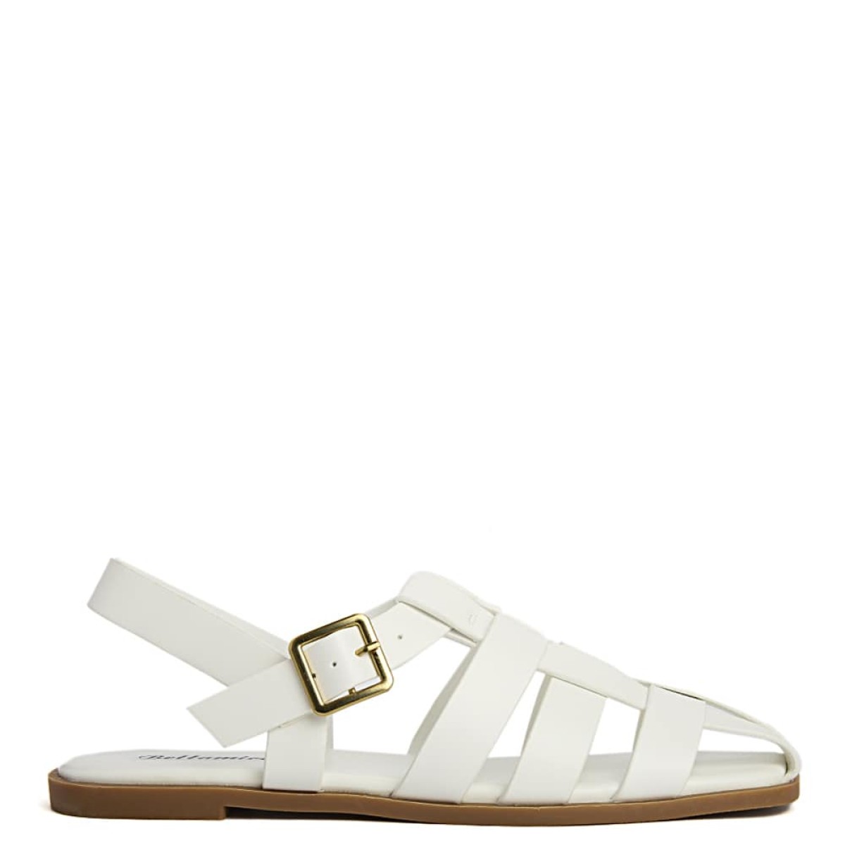 Λευκά γυναικεία φλατ strappy sandals