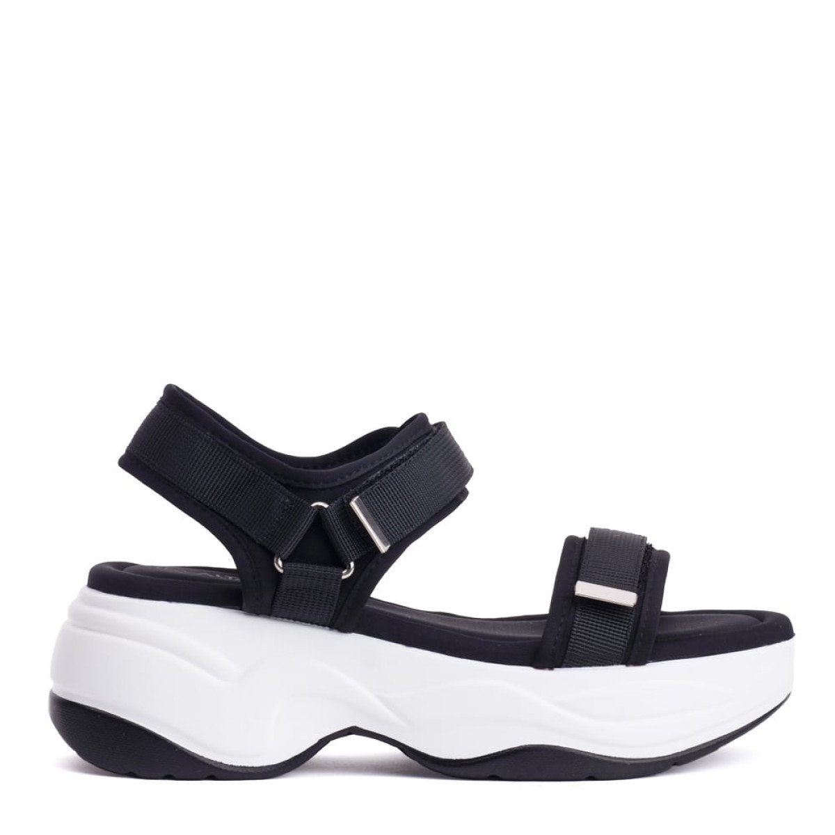 Μαύρα sport sandals με υπερυψωμένη σόλα