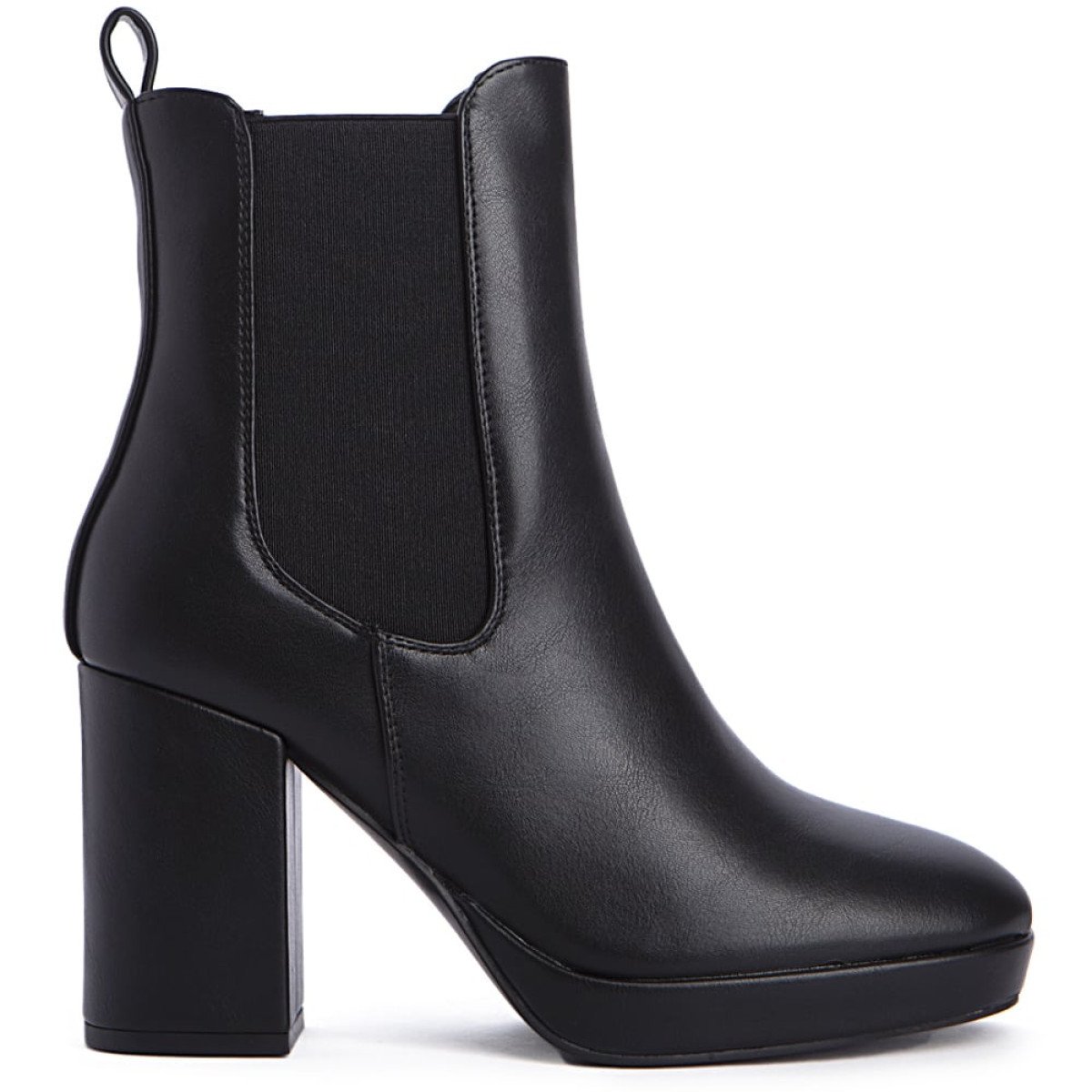 Ankle boots με λάστιχο και φερμουάρ, μαύρο