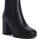 Ankle boots με λάστιχο και φερμουάρ, μαύρο