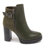 Ψηλά ankle boots με φερμουάρ εσωτερικά εξωτερικά, πράσινο