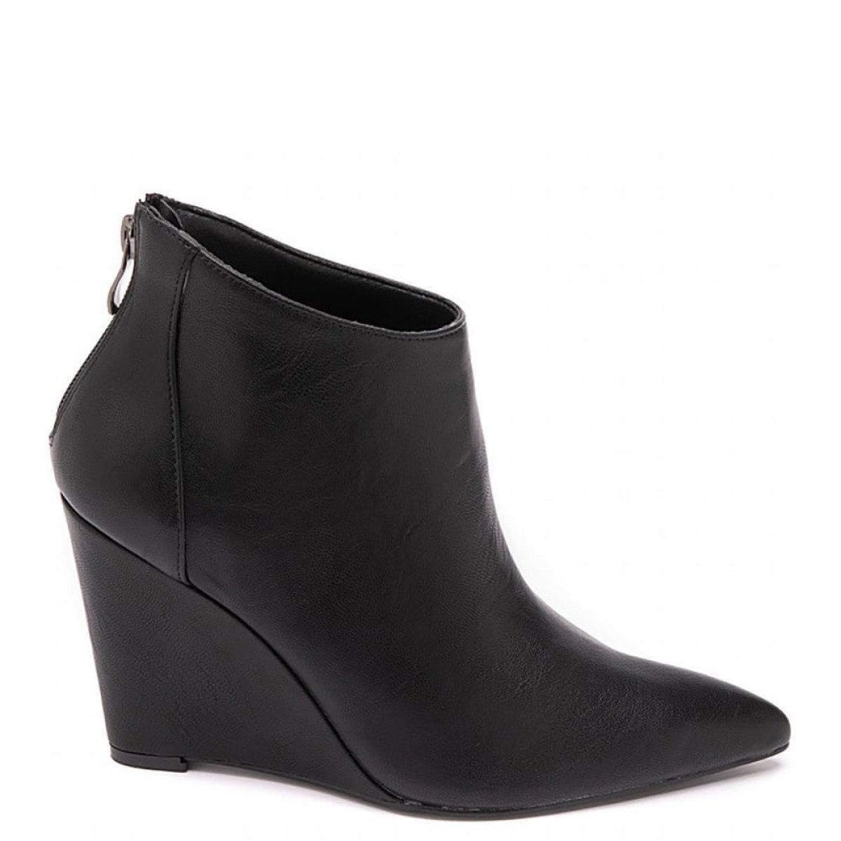 Γυναικεία ankle boots με ενιαίο τακούνι, μαύρο