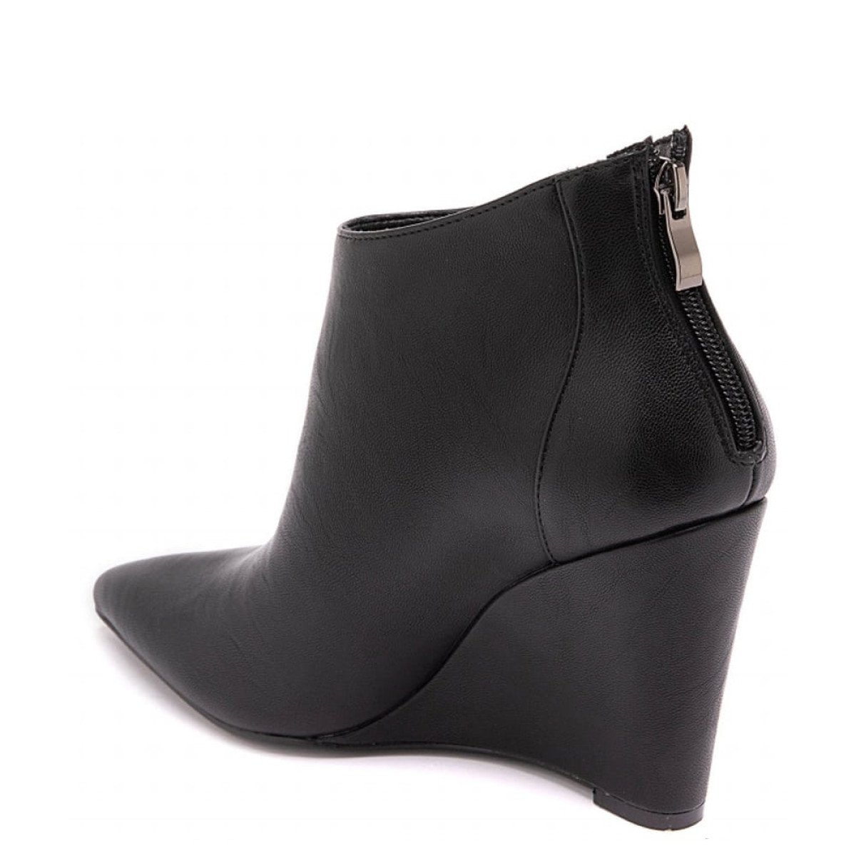 Γυναικεία ankle boots με ενιαίο τακούνι, μαύρο