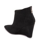 Γυναικεία suede ankle boots με ενιαίο τακούνι