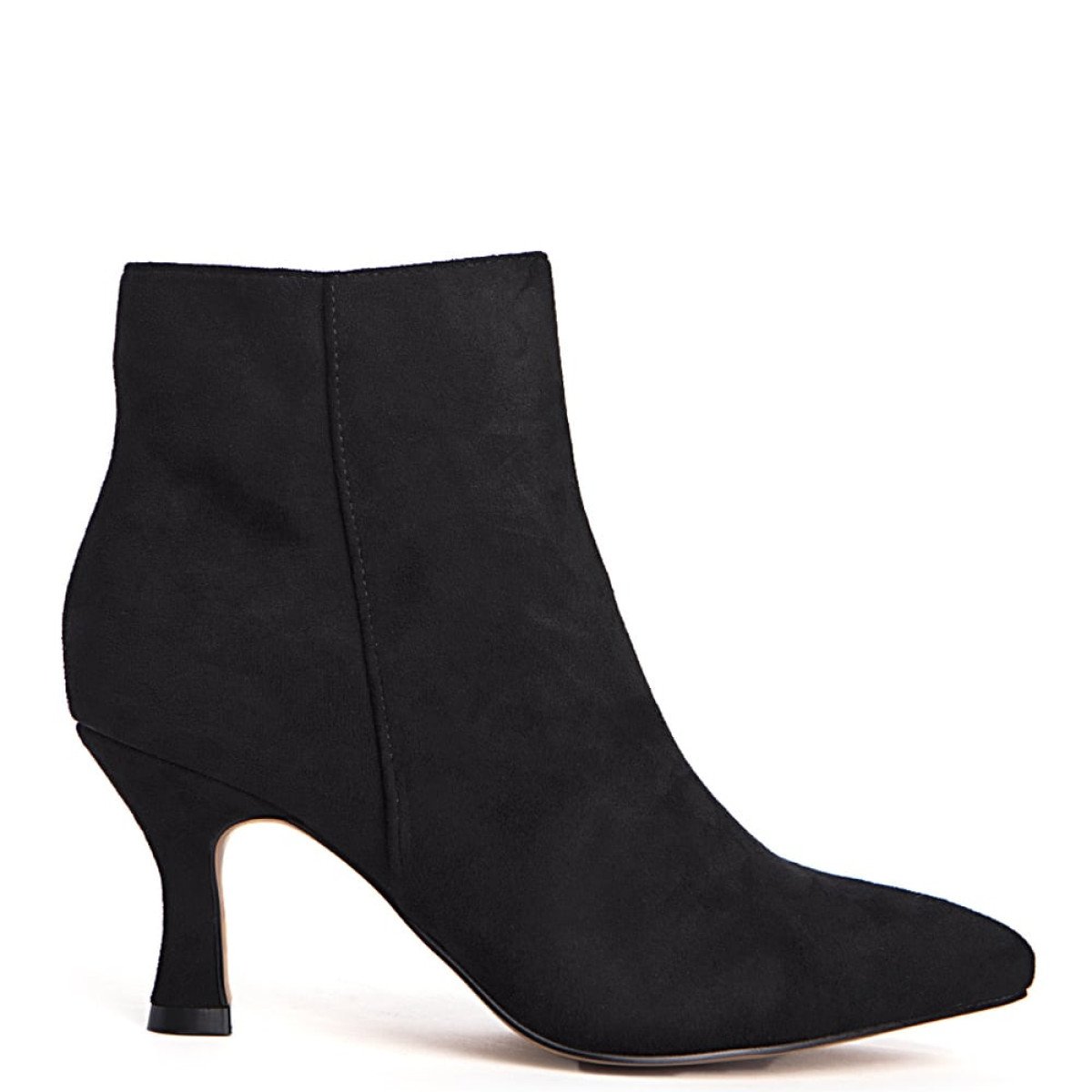 Μαύρα suede ankle boots σε minimal μυτερή γραμμή