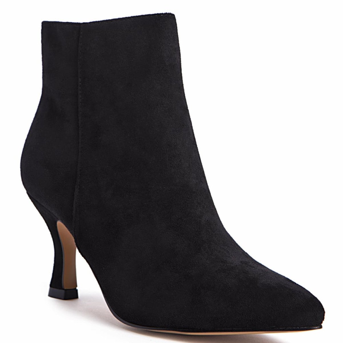 Μαύρα suede ankle boots σε minimal μυτερή γραμμή